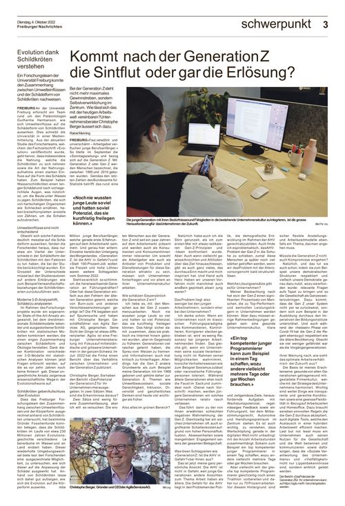Interview in the Freiburger Nachrichten